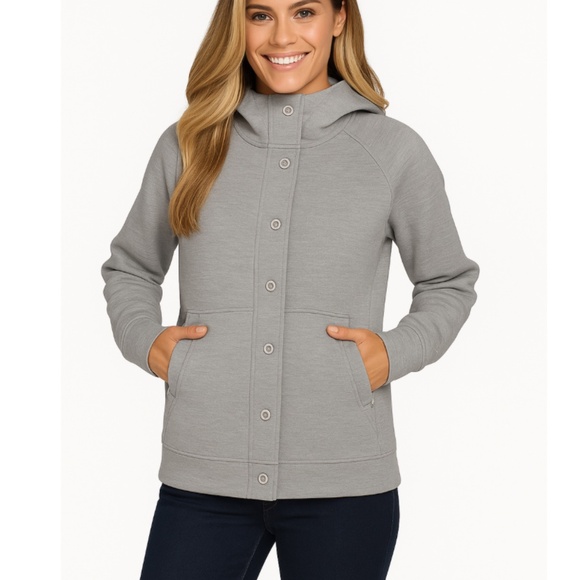 The North Face Women’s 3D Thermal Snap Hoodie Heathered Gray/Green Size Large - Picture 1 of 9